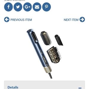 Blue Hair Styling Tool with Attachments